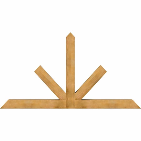 Ekena Millwork Saratoga Rough Sawn Timber Gable Bracket, Western Red Cedar, 96"W x 52"H x 6"D x 6"F, 13/12 Pitch GBW096X52X0606SAR00RWR